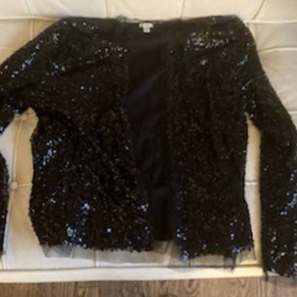 Black Sequin sweater - Jcrew really elegant and simple - Picture 1 of 2